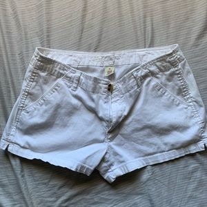 White denim shorts